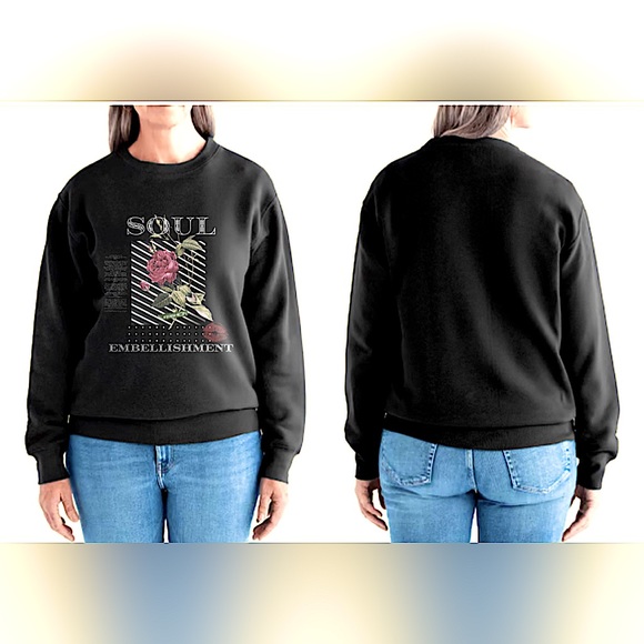SOUL Embellishment’s Rose Graphic Designer Streetwear Fashion Iconic Sweatshirt - Picture 4 of 16
